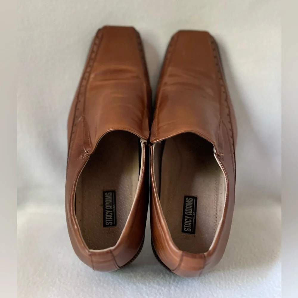 Stacy Adams Size 13M Brown/Tan Leather Slip On Shoes - Picture 5 of 15